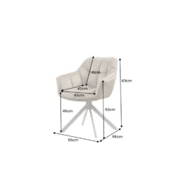 Krzesło obrotowe PAPILLON 83 cm 180 stopni beżowe szare*Invicta Interior Sale