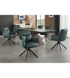 Krzesło obrotowe PROMETHEUS 88 cm 180 stopni welwet petrol*Invicta Interior Discount