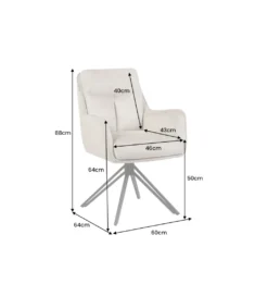 Krzesło obrotowe PROMETHEUS 88 cm 180 stopni welwet beżowe*Invicta Interior Discount
