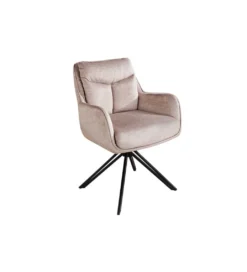 Krzesło obrotowe PROMETHEUS 88 cm 180 stopni welwet beżowe*Invicta Interior Discount