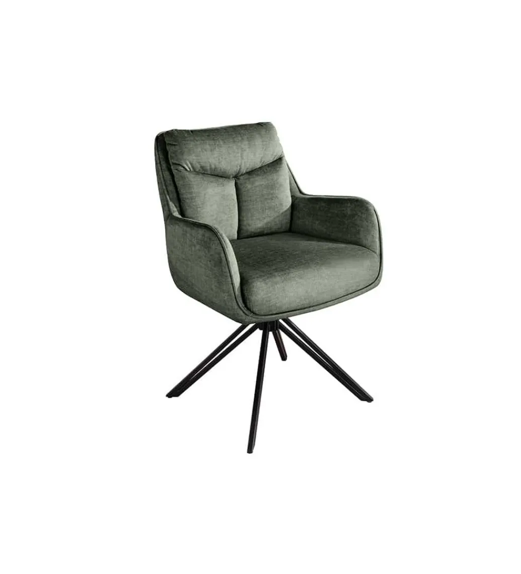 Krzesło obrotowe PROMETHEUS 88 cm 180 stopni welwet zielony*Invicta Interior Clearance