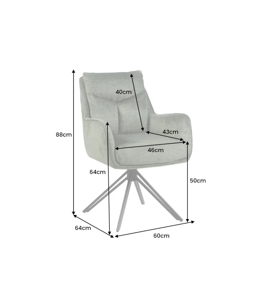 Krzesło obrotowe PROMETHEUS 88 cm 180 stopni welwet zielony*Invicta Interior Clearance
