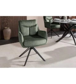 Krzesło obrotowe PROMETHEUS 88 cm 180 stopni welwet zielony*Invicta Interior Clearance