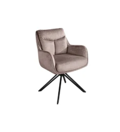 Krzesło obrotowe PROMETHEUS 88 cm 180 stopni welwet taupe*Invicta Interior Outlet