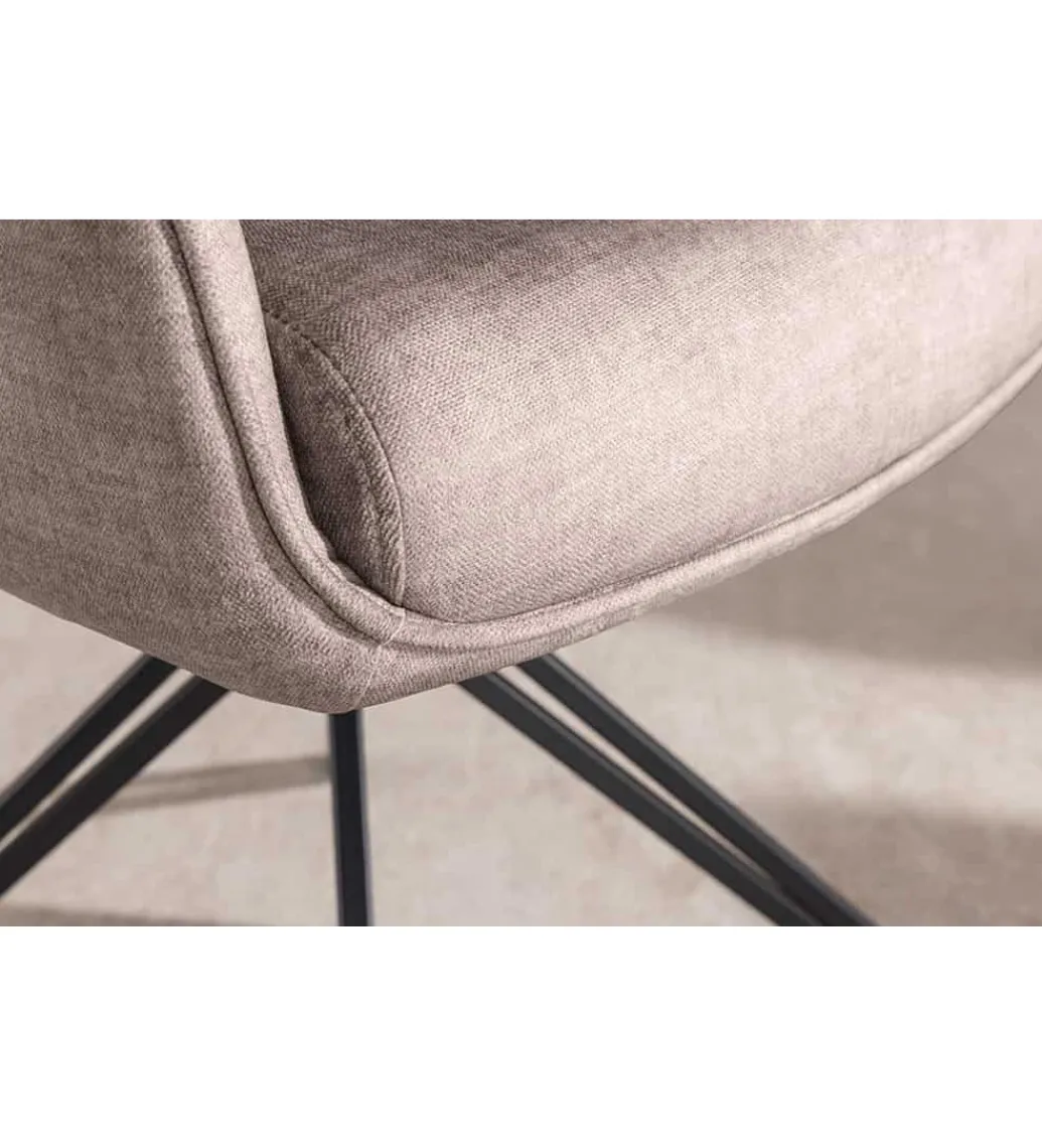 Krzesło obrotowe PROMETHEUS 88 cm 180 stopni welwet taupe*Invicta Interior Outlet