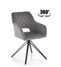 Krzesło obrotowe siedzisko 360 stopni CHIARA ciemnoszare*Halmar Discount