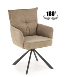 Krzesło obrotowe siedzisko 180 stopni AMELIA sztruks cappuccino*Halmar Clearance
