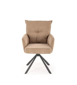 Krzesło obrotowe siedzisko 180 stopni AMELIA sztruks cappuccino*Halmar Clearance