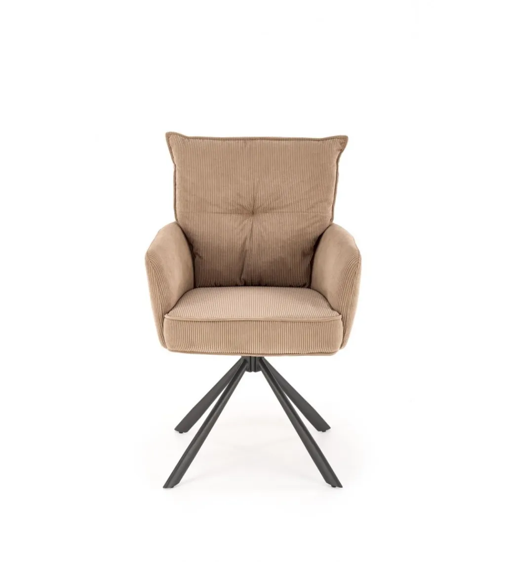 Krzesło obrotowe siedzisko 180 stopni AMELIA sztruks cappuccino*Halmar Clearance
