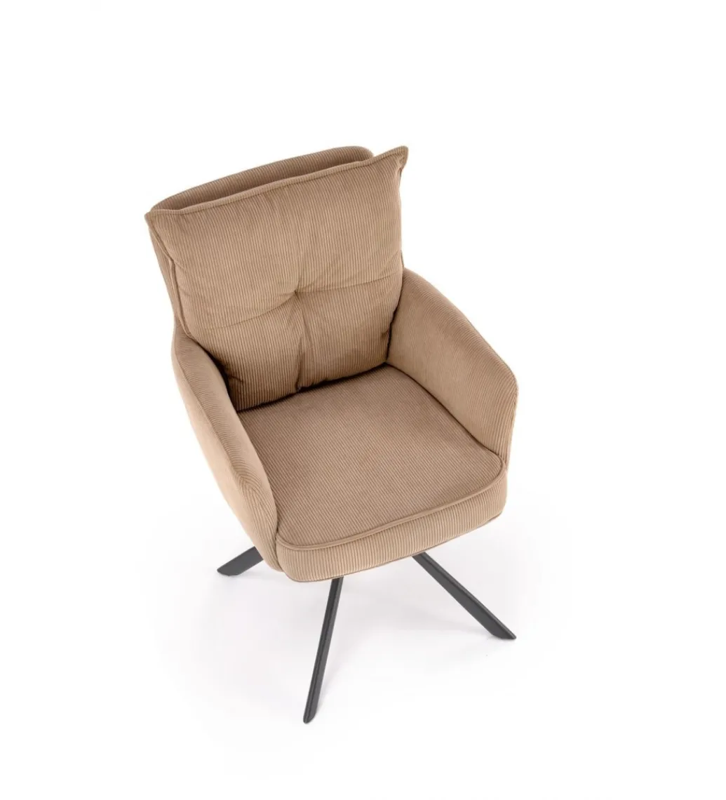 Krzesło obrotowe siedzisko 180 stopni AMELIA sztruks cappuccino*Halmar Clearance