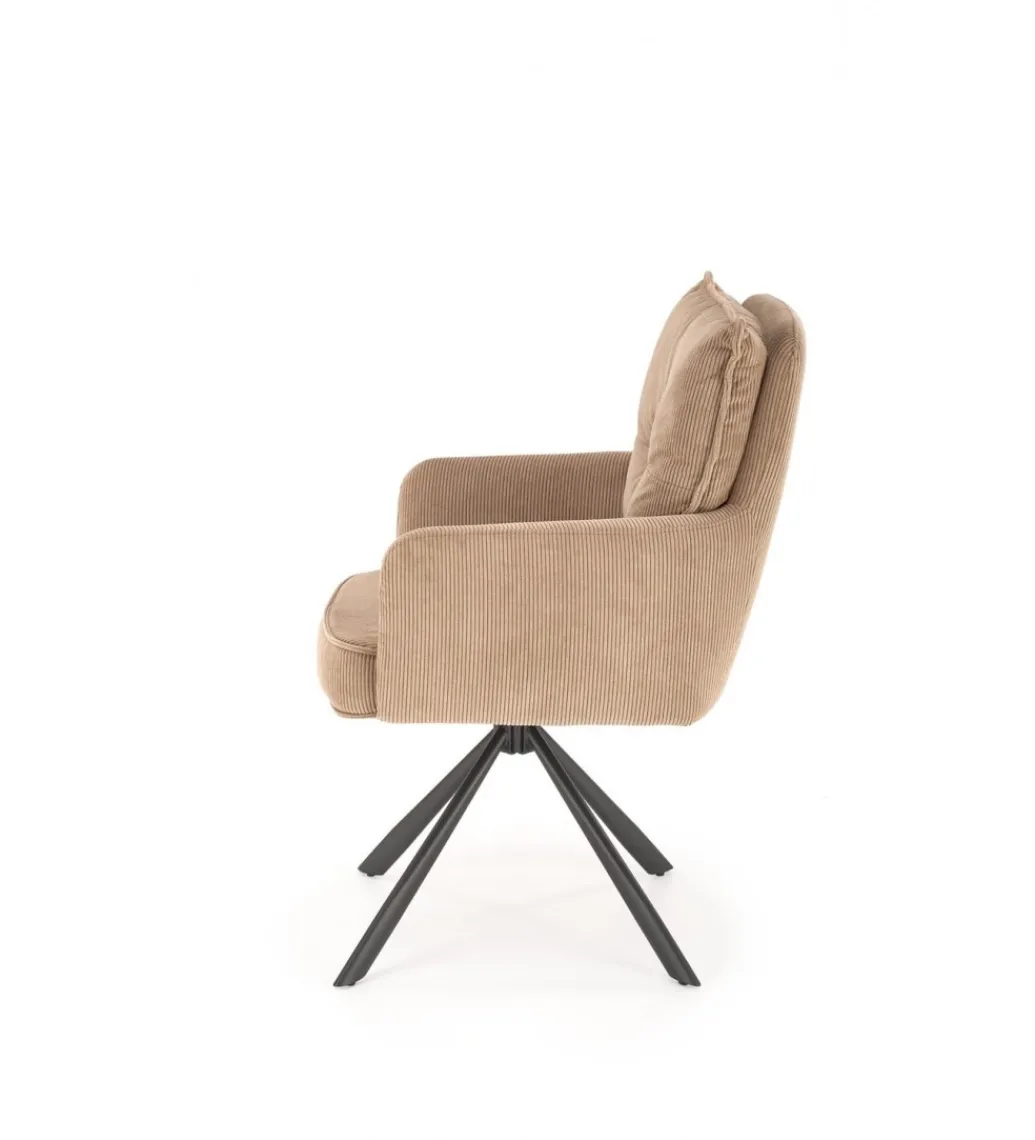 Krzesło obrotowe siedzisko 180 stopni AMELIA sztruks cappuccino*Halmar Clearance