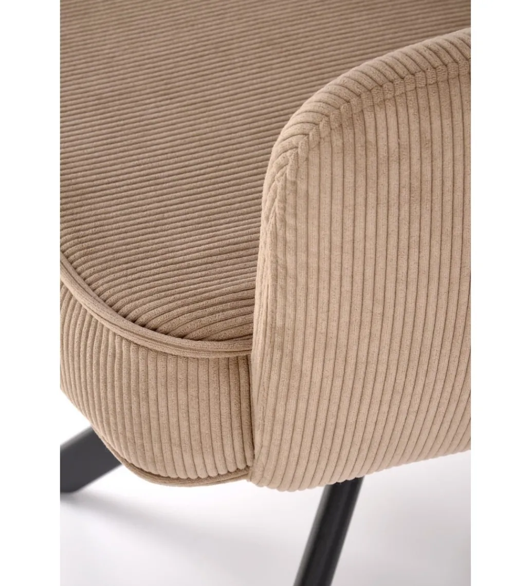 Krzesło obrotowe siedzisko 180 stopni AMELIA sztruks cappuccino*Halmar Clearance