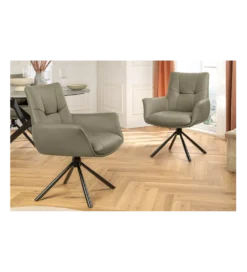 Krzesło obrotowe SIGNATURE skórzany taupe*Invicta Interior Sale