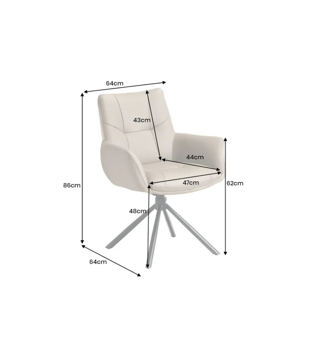 Krzesło obrotowe SIGNATURE skórzany taupe*Invicta Interior Sale