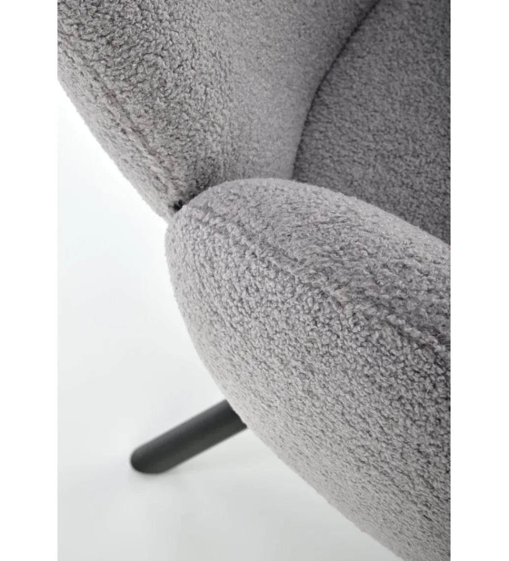 Krzesło obrotowe 180 stopni TONGA Bouclé szare*Halmar