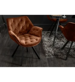 Krzesło obrotowe THE DUTCH COMFORT welwet brązowy*Invicta Interior