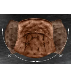 Krzesło obrotowe THE DUTCH COMFORT welwet brązowy*Invicta Interior