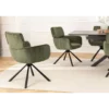 Krzesło obrotowe UNIQUE 180 stopni chenille zielony*Invicta Interior - przedsprzedaż Clearance