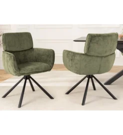 Krzesło obrotowe UNIQUE 180 stopni chenille zielony*Invicta Interior - przedsprzedaż Clearance