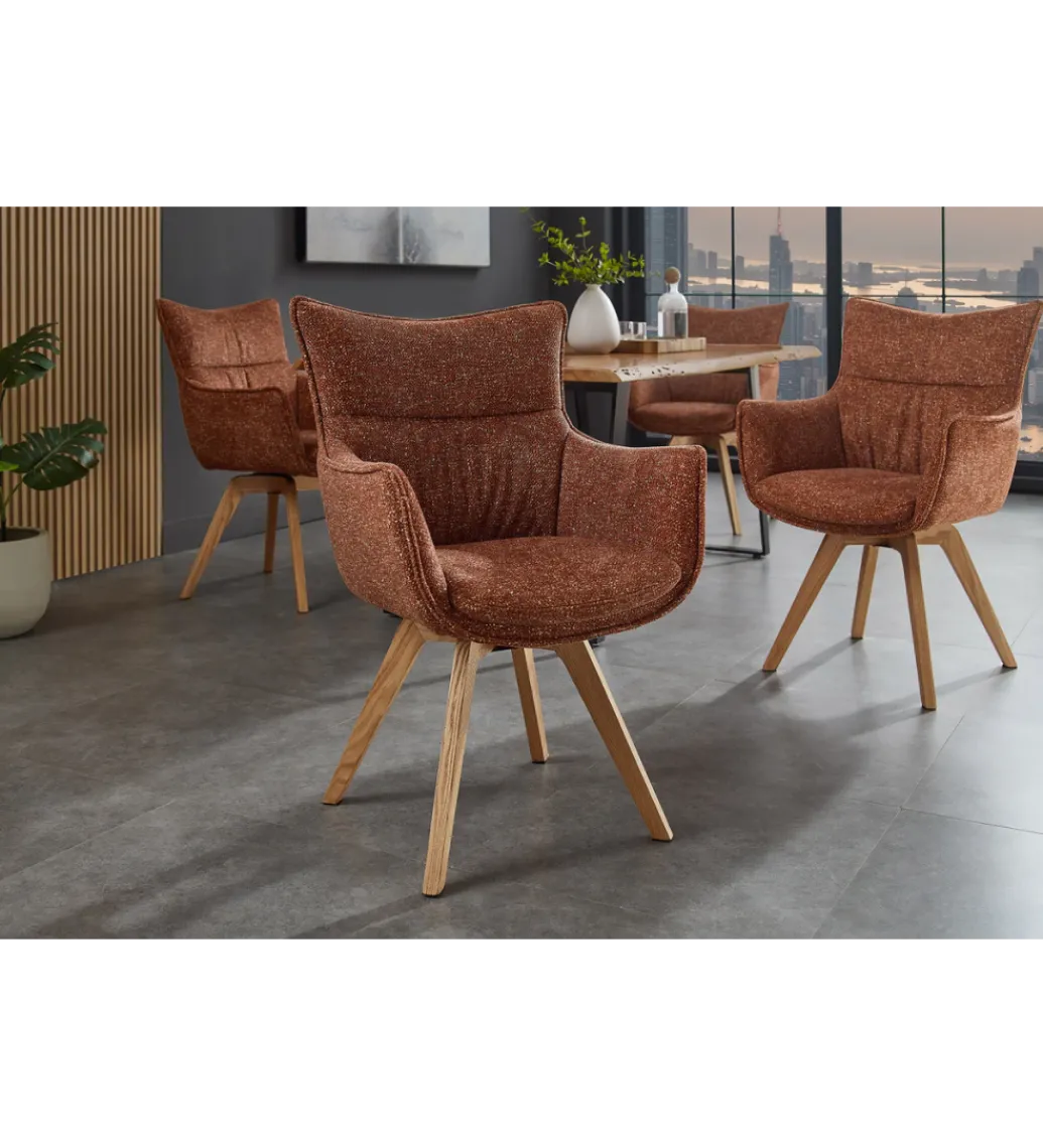 Krzesło obrotowe VOUGE brązowy rdzawy*Invicta Interior Outlet