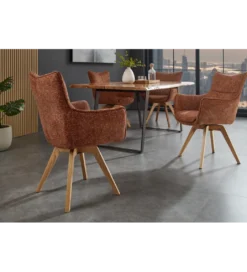 Krzesło obrotowe VOUGE brązowy rdzawy*Invicta Interior Outlet
