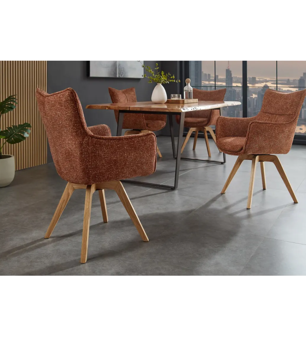 Krzesło obrotowe VOUGE brązowy rdzawy*Invicta Interior Outlet