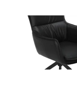 Krzesło obrotowe VOUGE skórzany czarny*Invicta Interior Discount