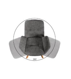 Krzesło obrotowe ZENI bouclé ciemny szary 360 stopni*Invicta Interior New