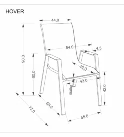 Krzesło ogrodowe HOVER 90 cm beżowe*Halmar New