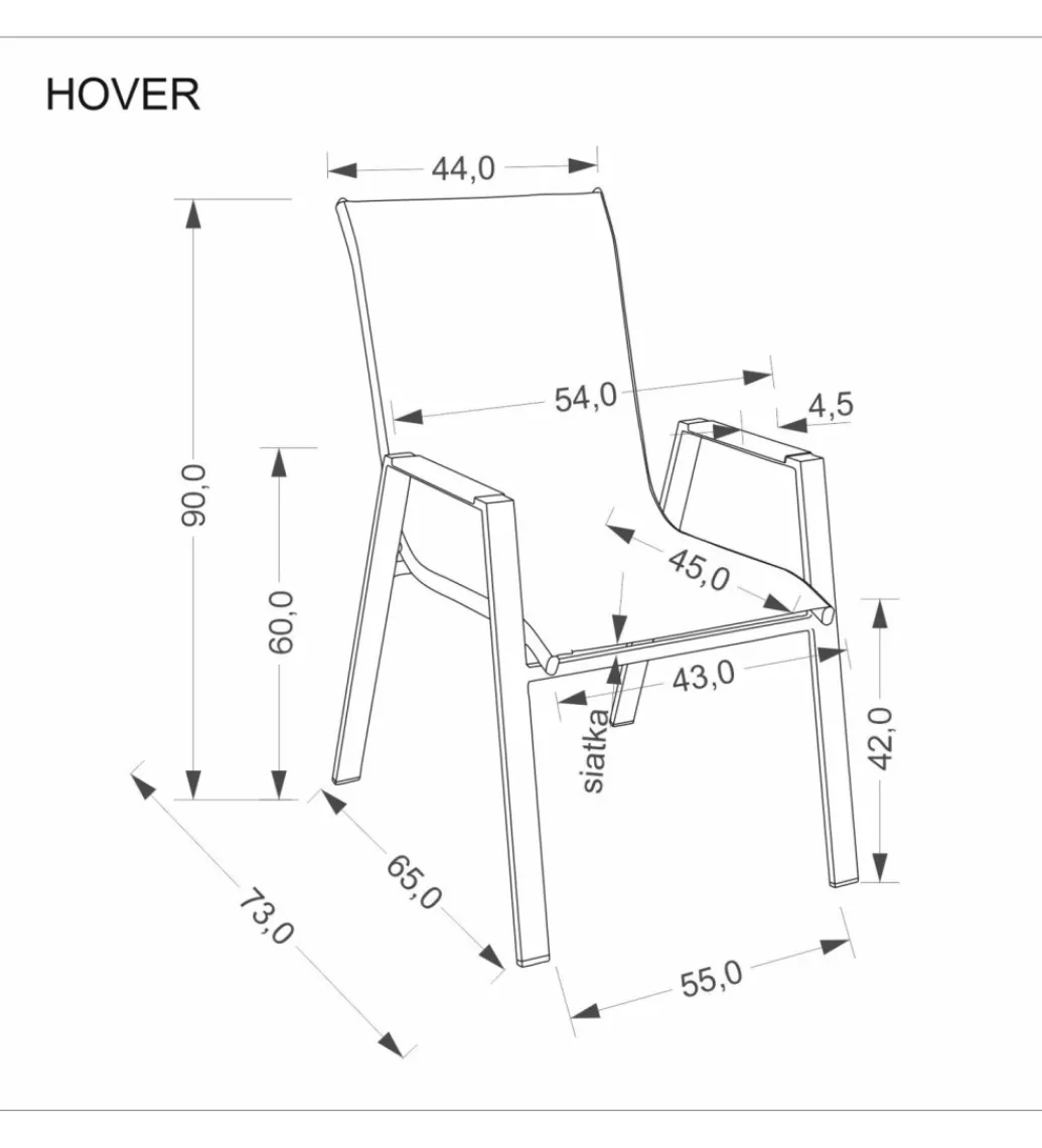 Krzesło ogrodowe HOVER 90 cm beżowe*Halmar New