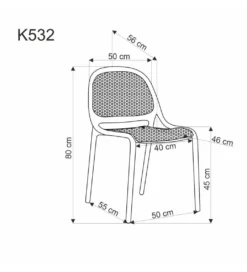 Krzesło ogrodowe K532 80 cm białe*Halmar Clearance