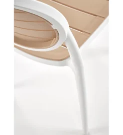 Krzesło ogrodowe K529 83 cm białe naturalne*Halmar