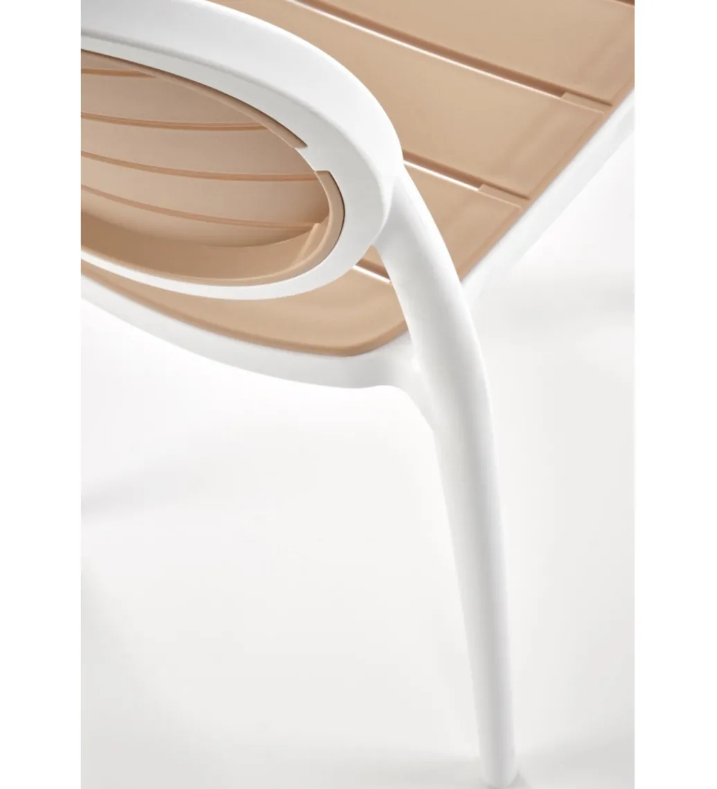 Krzesło ogrodowe K529 83 cm białe naturalne*Halmar