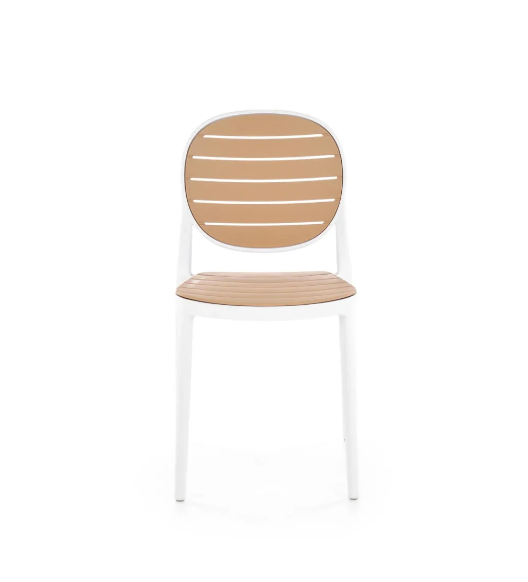 Krzesło ogrodowe K529 83 cm białe naturalne*Halmar