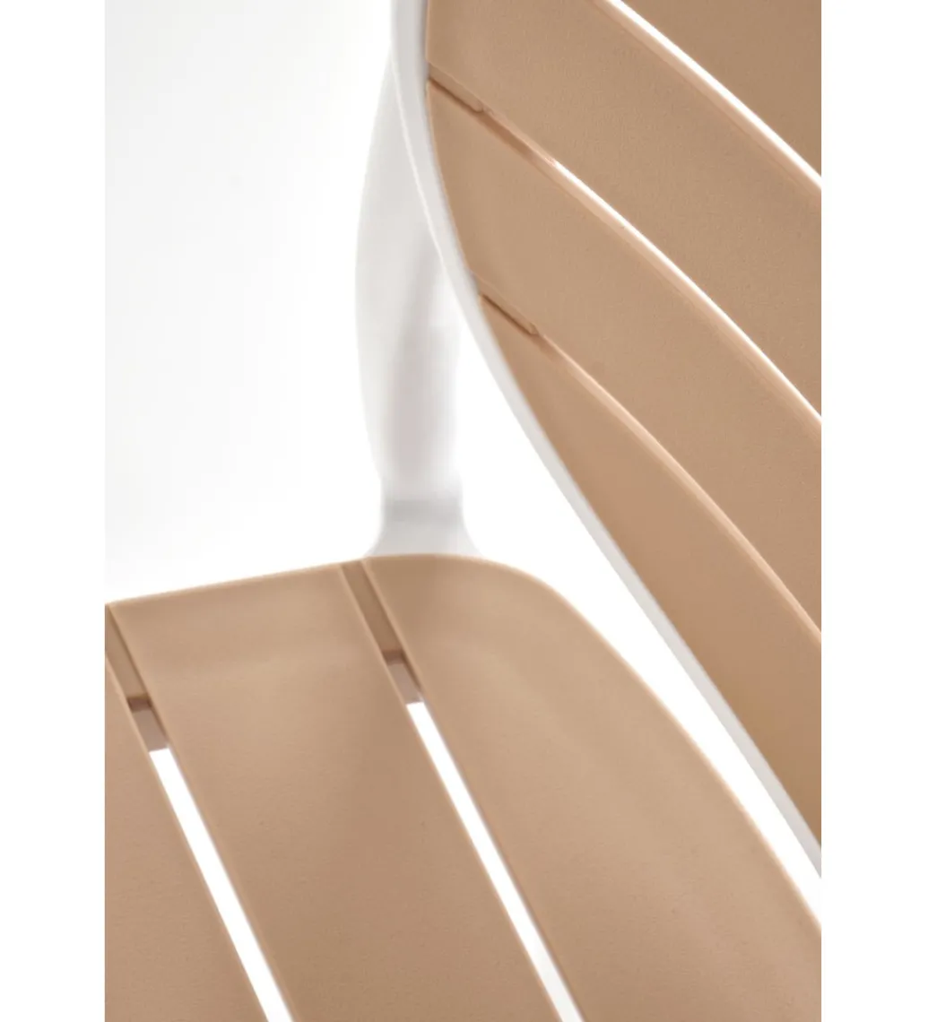 Krzesło ogrodowe K529 83 cm białe naturalne*Halmar