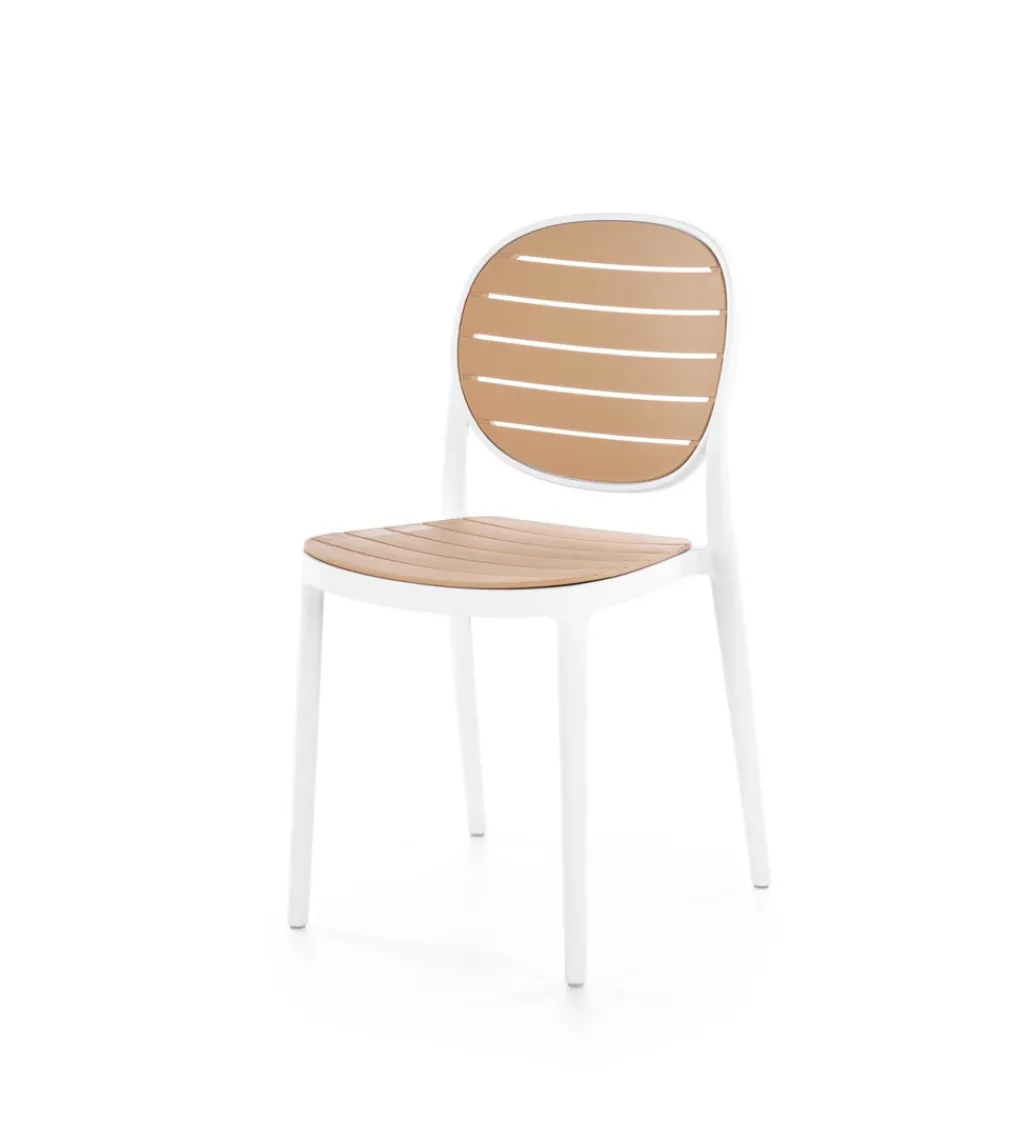 Krzesło ogrodowe K529 83 cm białe naturalne*Halmar