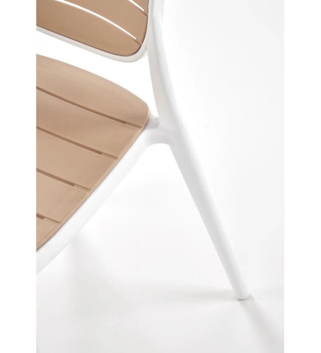 Krzesło ogrodowe K529 83 cm białe naturalne*Halmar