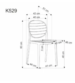 Krzesło ogrodowe K529 83 cm białe naturalne*Halmar