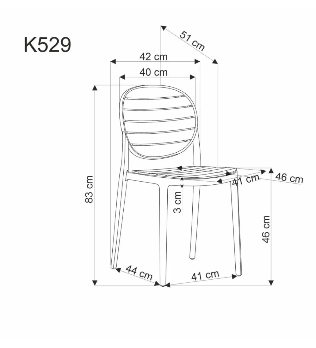 Krzesło ogrodowe K529 83 cm białe naturalne*Halmar