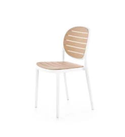 Krzesło ogrodowe K529 83 cm białe naturalne*Halmar