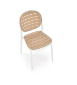 Krzesło ogrodowe K529 83 cm białe naturalne*Halmar