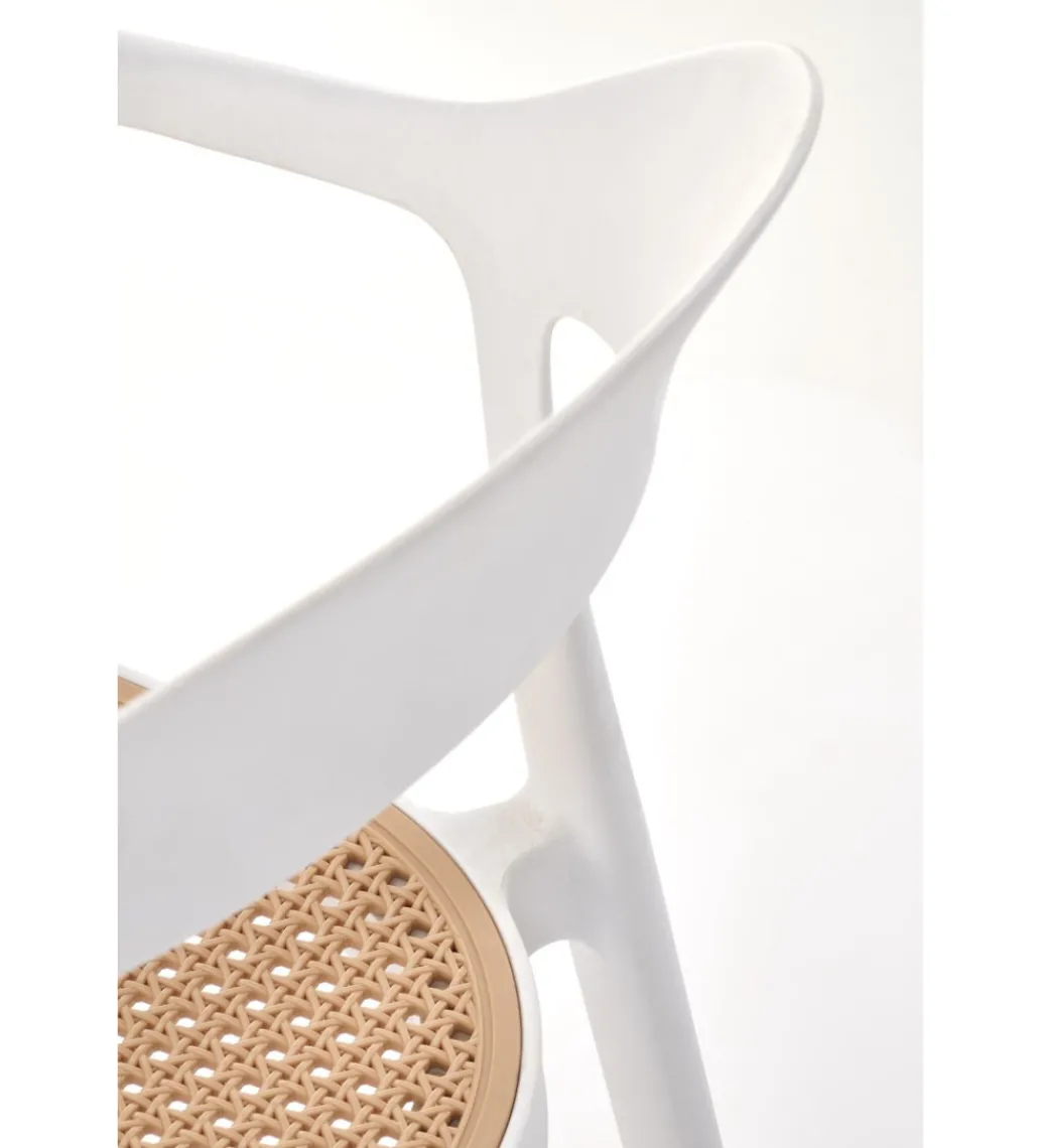 Krzesło ogrodowe K530 80 cm białe naturalne*Halmar Discount