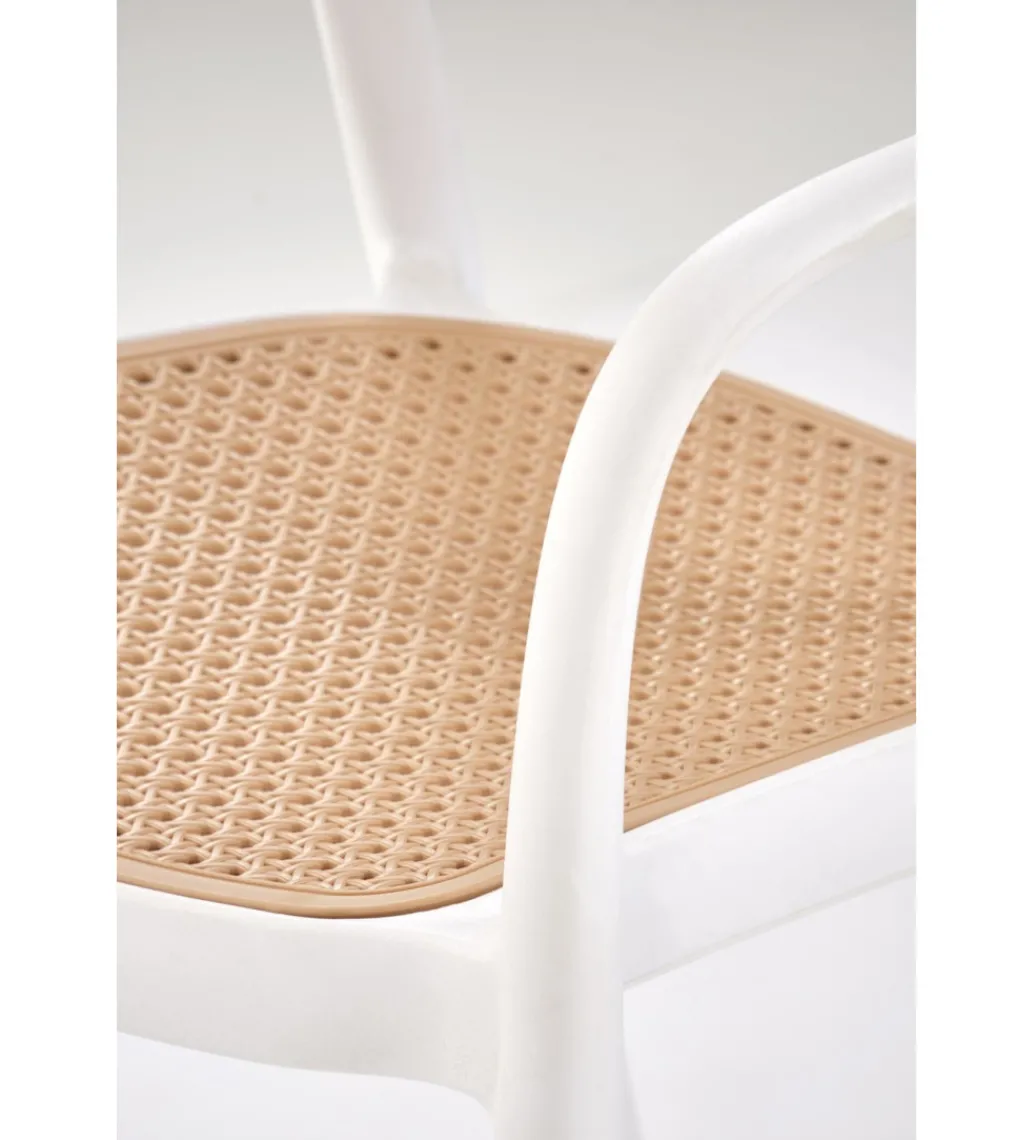 Krzesło ogrodowe K530 80 cm białe naturalne*Halmar Discount