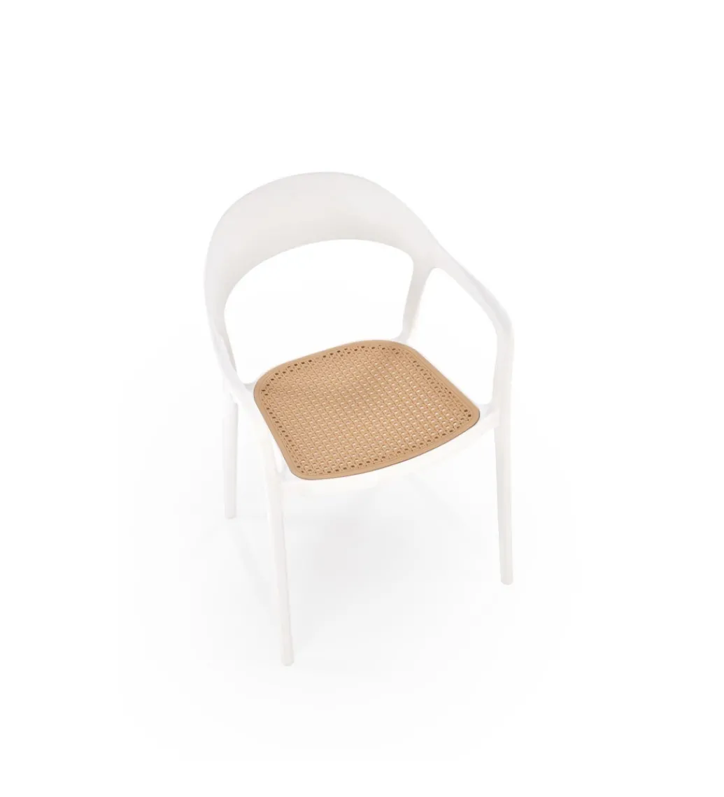 Krzesło ogrodowe K530 80 cm białe naturalne*Halmar Discount