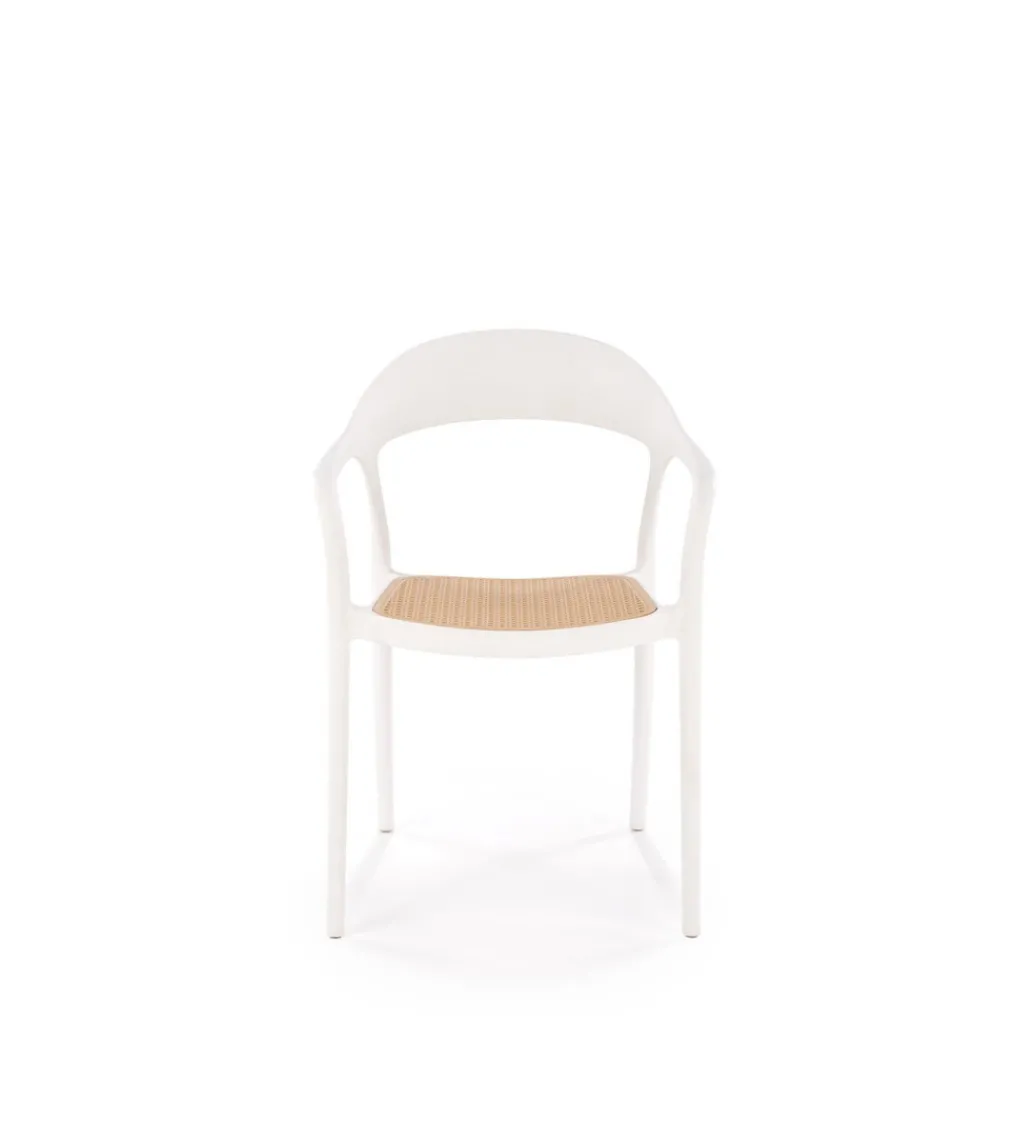 Krzesło ogrodowe K530 80 cm białe naturalne*Halmar Discount