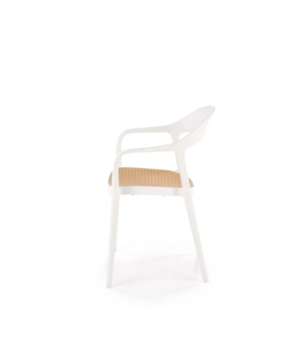 Krzesło ogrodowe K530 80 cm białe naturalne*Halmar Discount