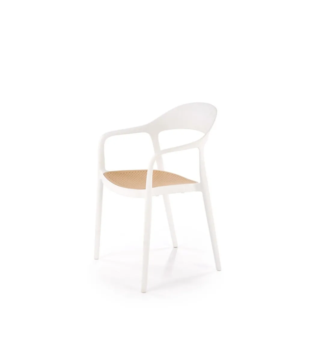 Krzesło ogrodowe K530 80 cm białe naturalne*Halmar Discount