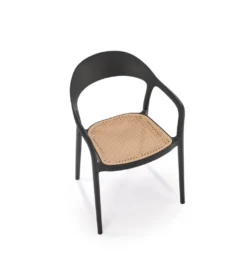 Krzesło ogrodowe K530 80 cm czarne naturalne*Halmar Discount