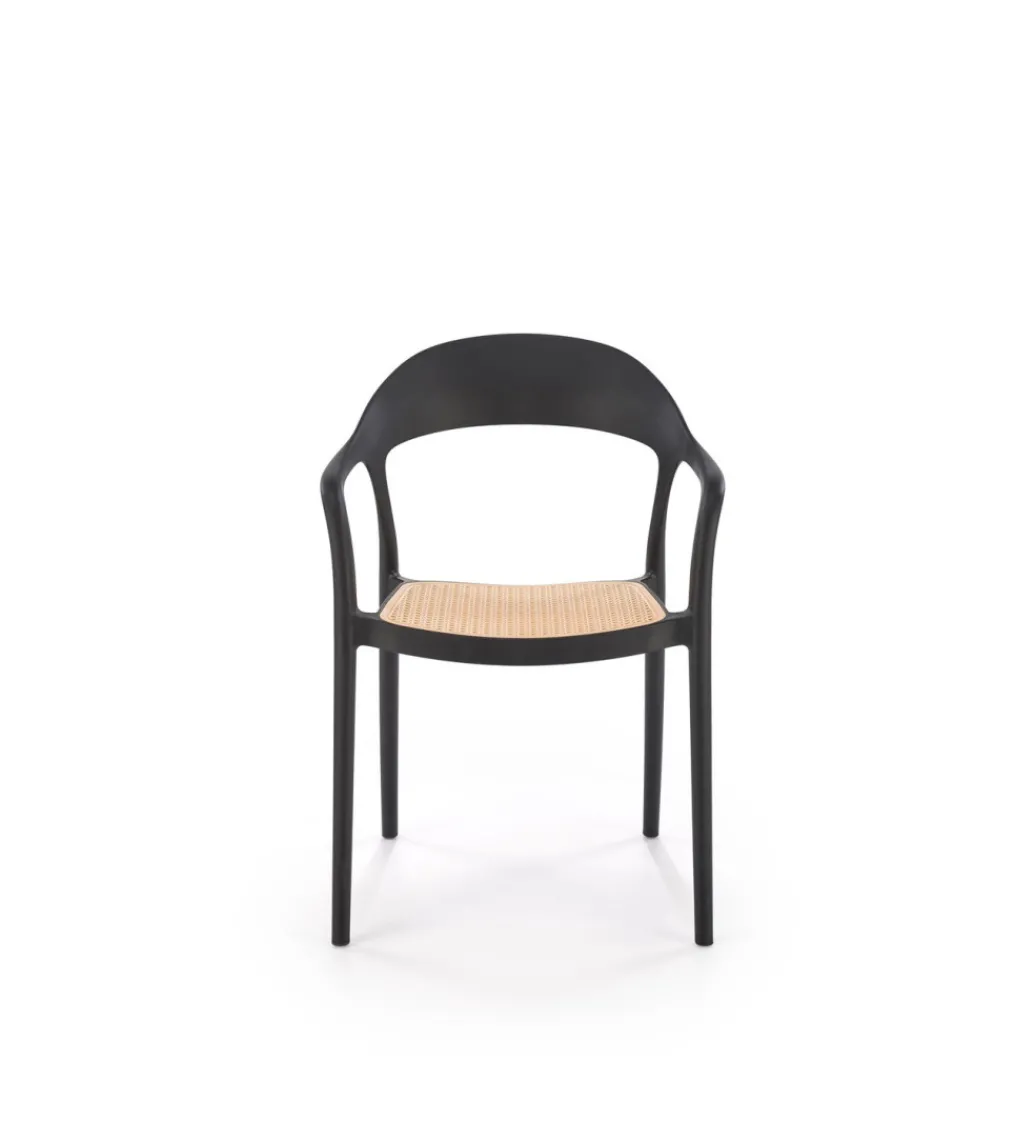 Krzesło ogrodowe K530 80 cm czarne naturalne*Halmar Discount