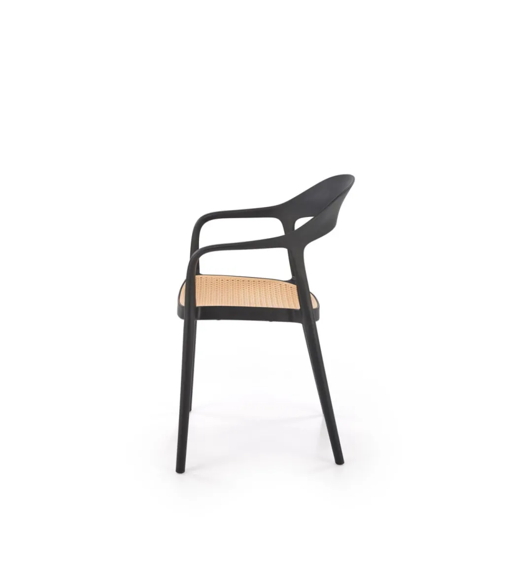 Krzesło ogrodowe K530 80 cm czarne naturalne*Halmar Discount